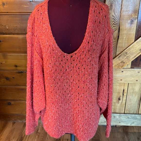 J. NNA  NWT VIBRANT CROCHET SWEATER FP VIBES - Picture 1 of 5